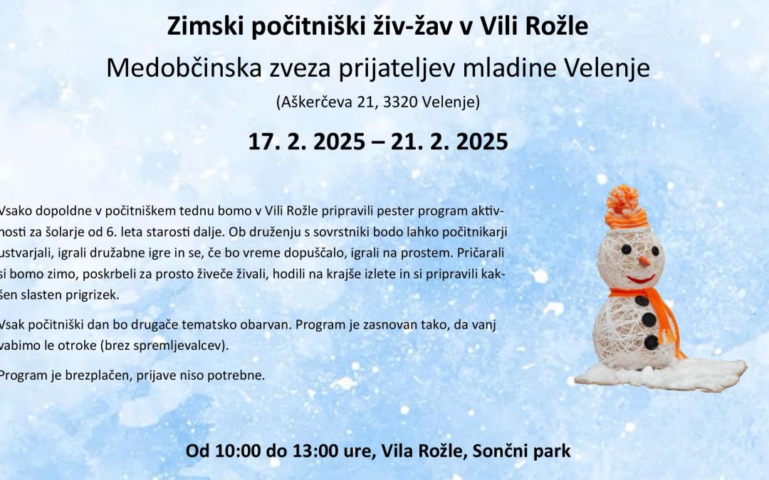 Zimske počitnice v Vili Rožle