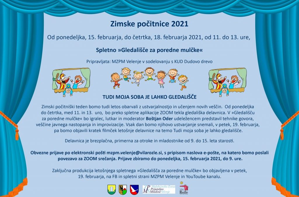 Obvestilo MZPM Velenje – Zimske počitnice 2021
